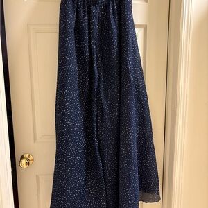Navy Blue Heart Pattern Women's Skirt